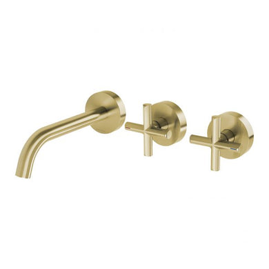 Phoenix Vivid Slimline Plus Wall Basin/ Bath Hostess Set 180mm | Brushed Gold |