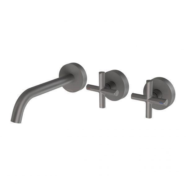 Phoenix Vivid Slimline Plus Wall Basin/ Bath Hostess Set 180mm, Gunmetal