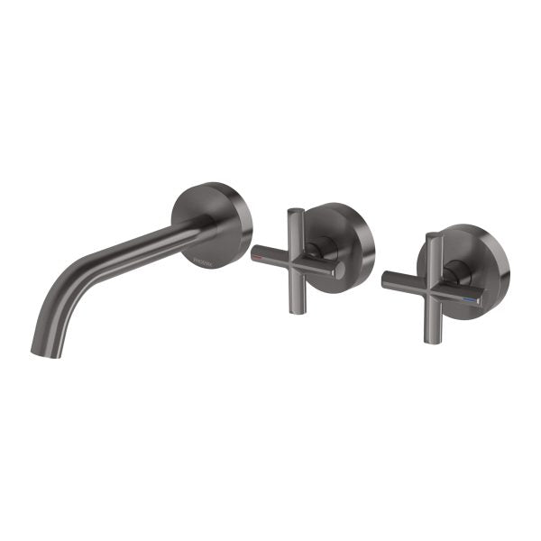 Phoenix Vivid Slimline Plus Wall Basin/ Bath Hostess Set 180mm, Brushed Carbon