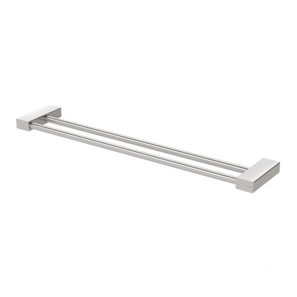 Phoenix Lexi MKII Double Towel Rail 600mm, Brushed Nickel