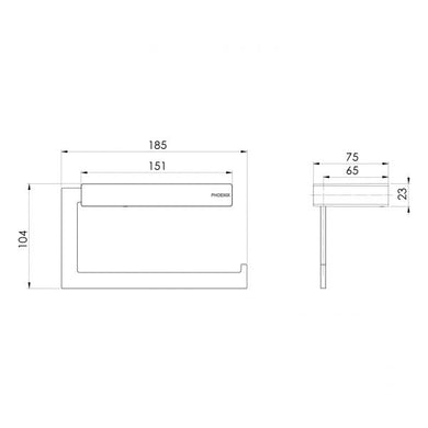 Phoenix Lexi MKII Toilet Roll Holder | Chrome |