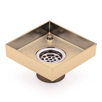 Brass Tile Insert Floor Waste | 50mm Outlet, Brushed Brass (Gold)