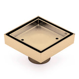 Brass Tile Insert Floor Waste | 50mm Outlet, Brushed Brass (Gold)