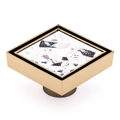 Brass Tile Insert Floor Waste | 50mm Outlet, Brushed Brass (Gold)