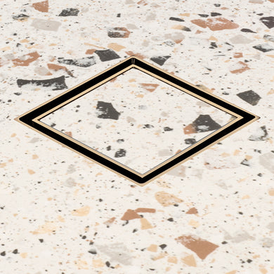 Brass Tile Insert Floor Waste | 50mm Outlet, Brushed Brass (Gold)