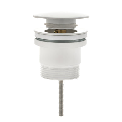 Dome Pop Up Waste, Universal 32mm/40mm, Suits Overflow and Non-Overflow, Gloss White