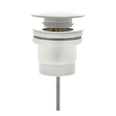 Dome Pop Up Waste, Universal 32mm/40mm, Suits Overflow and Non-Overflow, Matte White