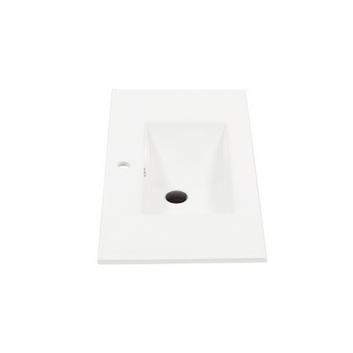 Una 900mm Vanity Top with Single Integrated Sink and Overflow, Gloss White