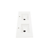 Una 1500mm Vanity Top with Double Integrated Sink and Overflow, Gloss White