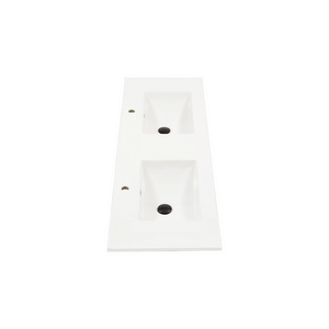 Una 1500mm Vanity Top with Double Integrated Sink and Overflow, Gloss White