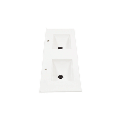 Una 1500mm Vanity Top with Double Integrated Sink and Overflow, Gloss White
