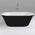 Brighton Slim 1700mm Oval Freestanding Bath, Gloss Black and White