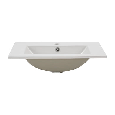 Una 600mm Vanity Top with Single Integrated Sink and Overflow, Gloss White