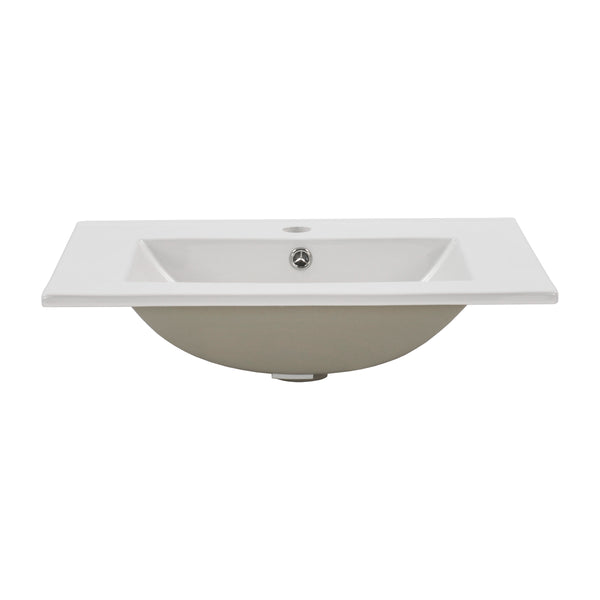 Una 600mm Vanity Top with 1 Tap Hole | Gloss White |
