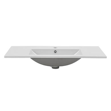 Una 900mm Vanity Top with Single Integrated Sink and Overflow, Gloss White