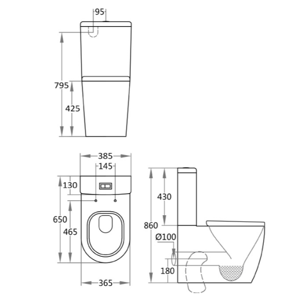 Q Flush Back to Wall Toilet Suite | Gloss White |