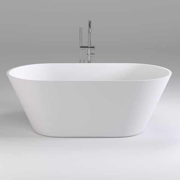 Brighton Slim 1700mm Oval Freestanding Bath, Gloss Black and White