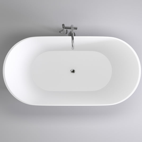 Brighton Slim 1500mm Oval Freestanding Bath | Gloss Black and White |
