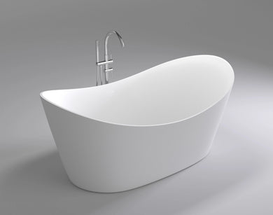 Sorriso 1600mm Double High Back Freestanding Bath, Matte White *Clearance Stock*
