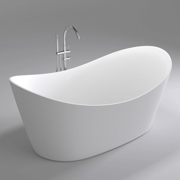 Sorriso 1600mm Double High Back Freestanding Bath, Matte White