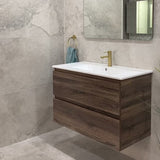 *Clearance* Alles Plus 900mm Wall Hung Vanity Cabinet | Legna Noir Woodgrain |