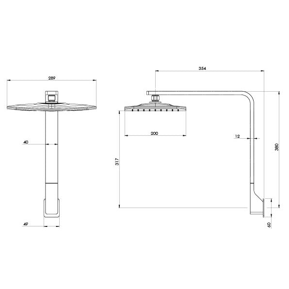 Phoenix NX CAPE Shower Arm & Rose | Chrome |