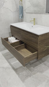 Alles 1200mm Wall Hung Vanity Cabinet | Acacia Ash Woodgrain |