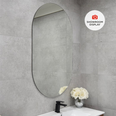 *Clearance* Pill Oval 750mm x 1200mm Frameless Mirror with Polished Edge