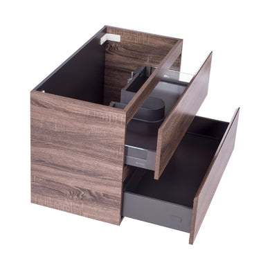 *Clearance* Alles Plus 900mm Wall Hung Vanity Cabinet | Legna Noir Woodgrain |