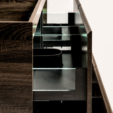 *Clearance* Alles Plus 1800mm Wall Hung Vanity Cabinet | Legna Noir Woodgrain |
