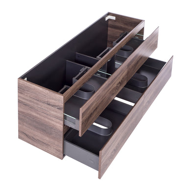*Clearance* Alles Plus 1800mm Wall Hung Vanity Cabinet | Legna Noir Woodgrain |