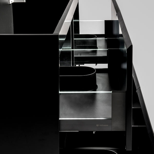 Alles Plus 1500mm Wall Hung Vanity Cabinet | Satin Black |