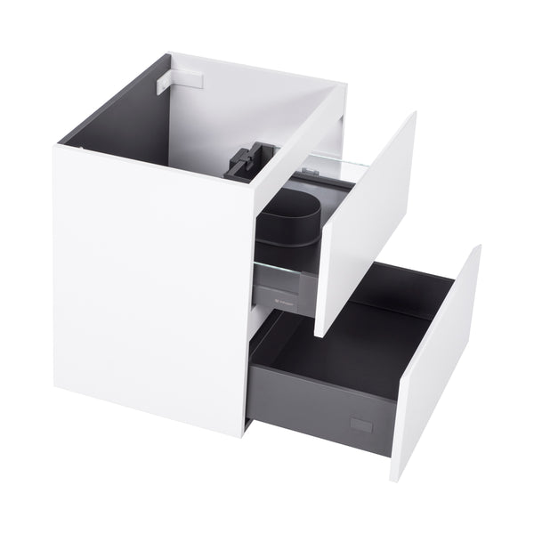 Alles Plus 600mm Wall Hung Vanity Cabinet | Satin White |