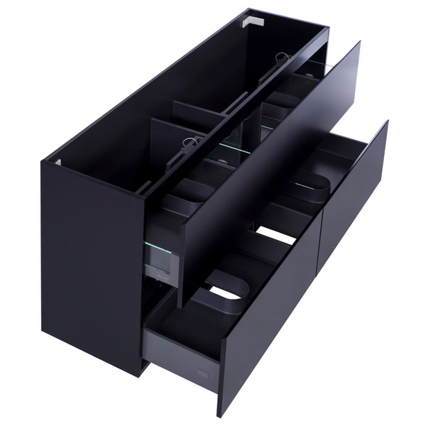 Alles Plus 1800mm Floor Standing Vanity Cabinet | Satin Black |