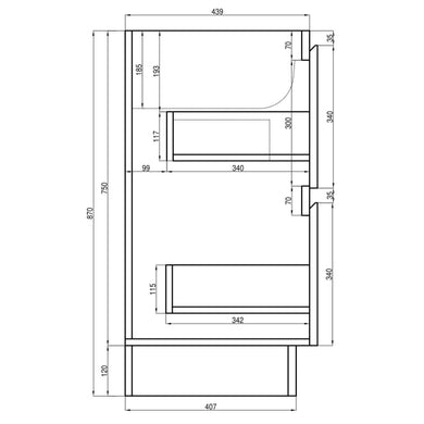 *Clearance* Alles Plus 1800mm Floor Standing Vanity Cabinet | Satin Black |