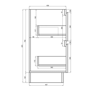 *Clearance* Alles Plus 750mm Floor Standing Vanity Cabinet | Satin Black |