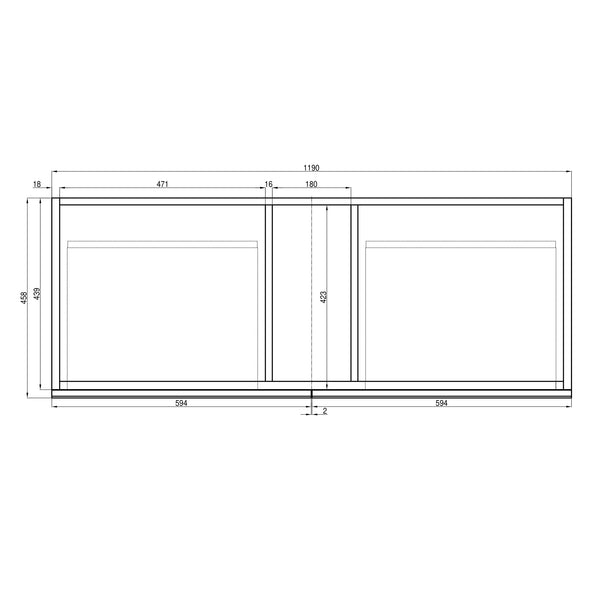 Alles Plus 1200mm Wall Hung Vanity Cabinet | Satin White |