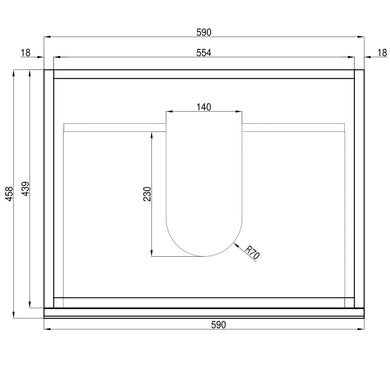 *Clearance* Alles Plus 600mm Wall Hung Vanity Cabinet | Legna Noir Woodgrain |