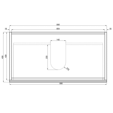 *Clearance* Alles Plus 900mm Wall Hung Vanity Cabinet | Legna Noir Woodgrain |