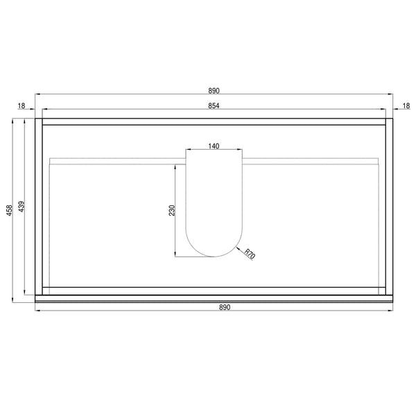 Alles Plus 900mm Floor Standing Vanity Cabinet | Satin Black |