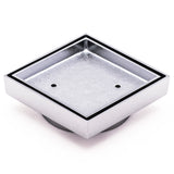 Brass Tile Insert Floor Waste | 90mm Outlet, Polished Chrome