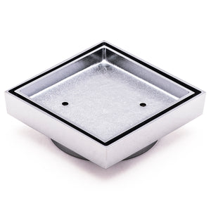 Brass Tile Insert Floor Waste | 90mm Outlet, Polished Chrome