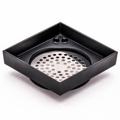 Brass Tile Insert Floor Waste | 90mm Outlet, Matte Black