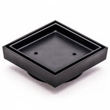 Brass Tile Insert Floor Waste | 90mm Outlet, Matte Black