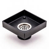 Brass Tile Insert Floor Waste | 50mm Outlet, Matte Black