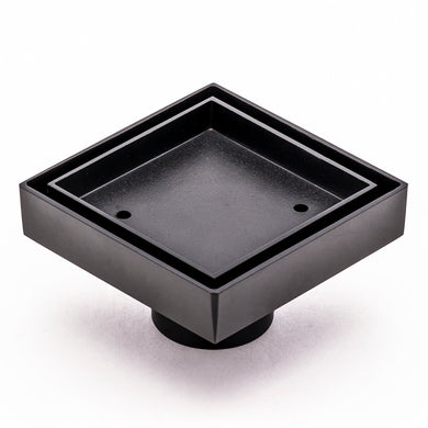 Brass Tile Insert Floor Waste | 50mm Outlet, Matte Black