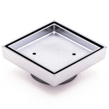 Brass Tile Insert Floor Waste | 75mm Outlet, Polished Chrome