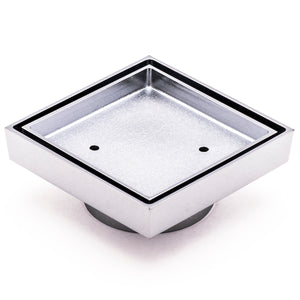 Brass Tile Insert Floor Waste | 75mm Outlet, Polished Chrome