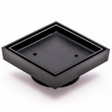 Brass Tile Insert Floor Waste | 75mm Outlet, Matte Black