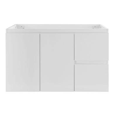 Avisé 900mm Wall Hung Vanity Cabinet with Drawers on the Right Side | Gloss White |